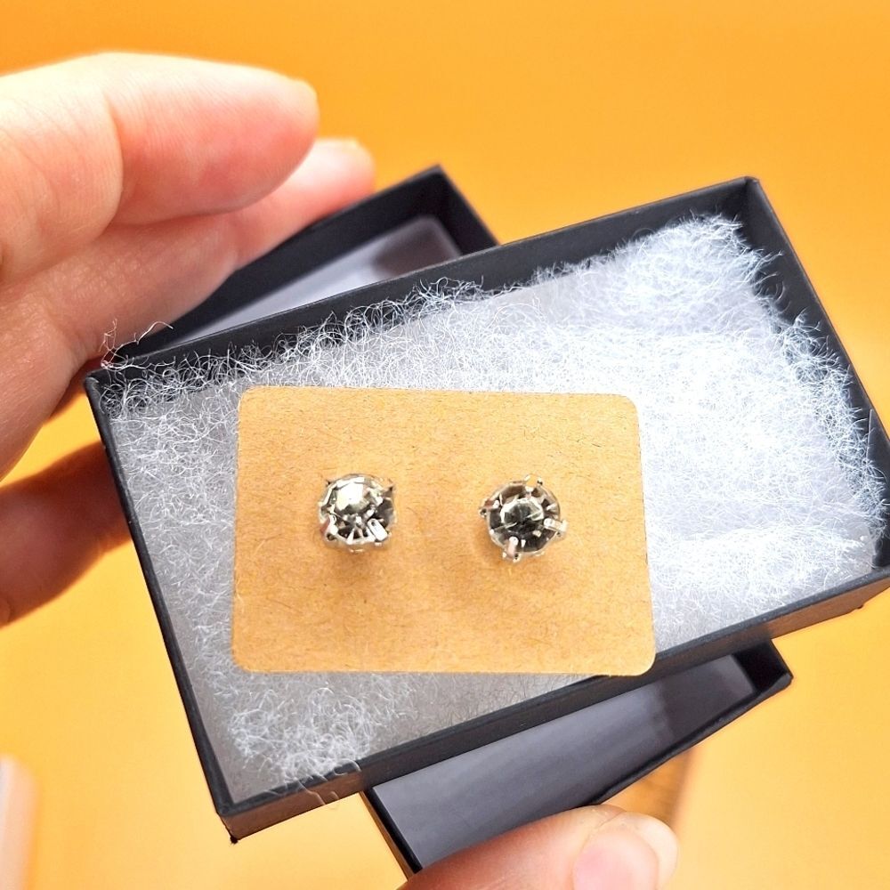 Cubic zirconia stud earrings simple minimalist jewelry